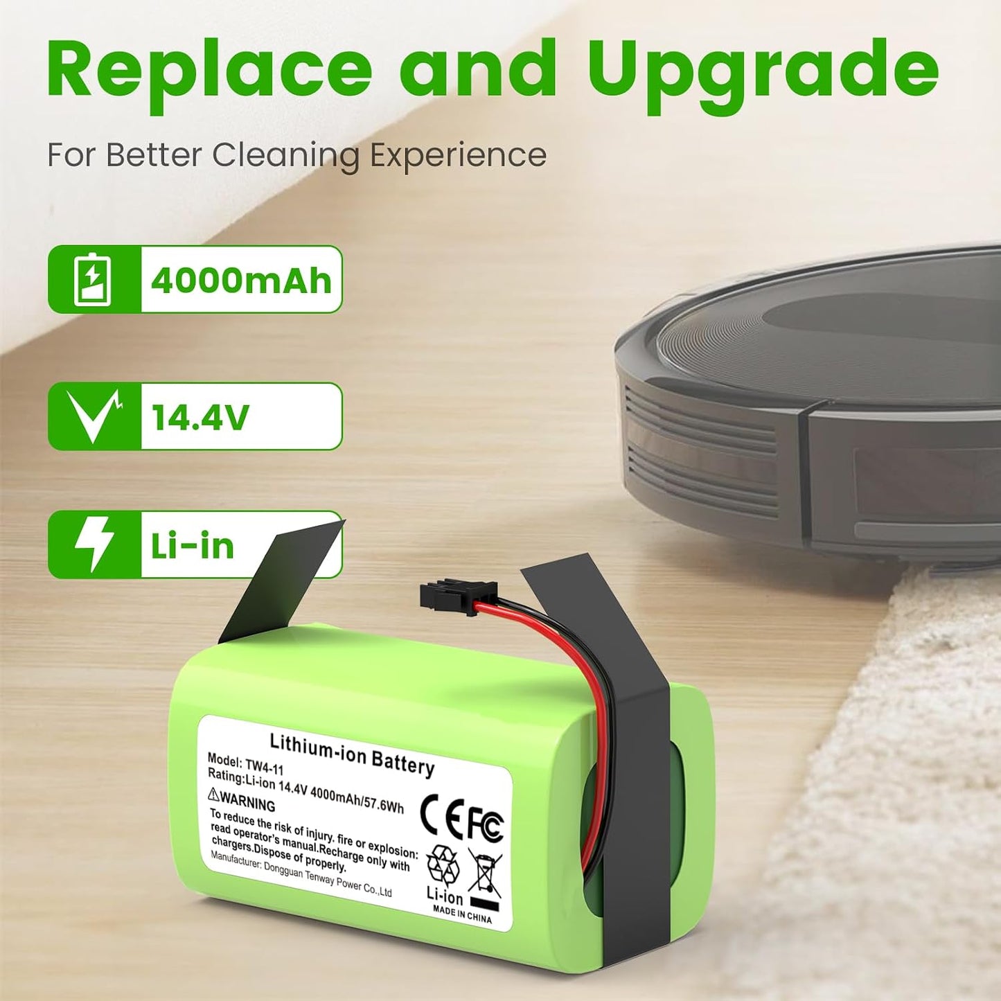 Batería 14.4V para Eufy RoboVac 11S MAX