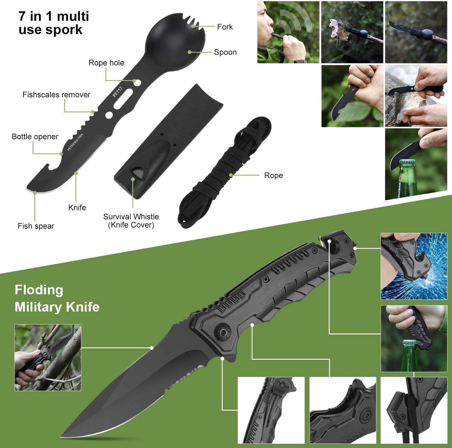 Kit supervivencia 22en1 para hombres Navidad profesional