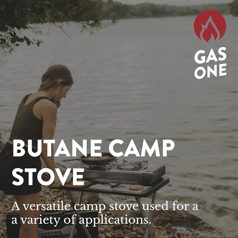 Estufa campamento portátil 2 quemadores 15300 BTU con