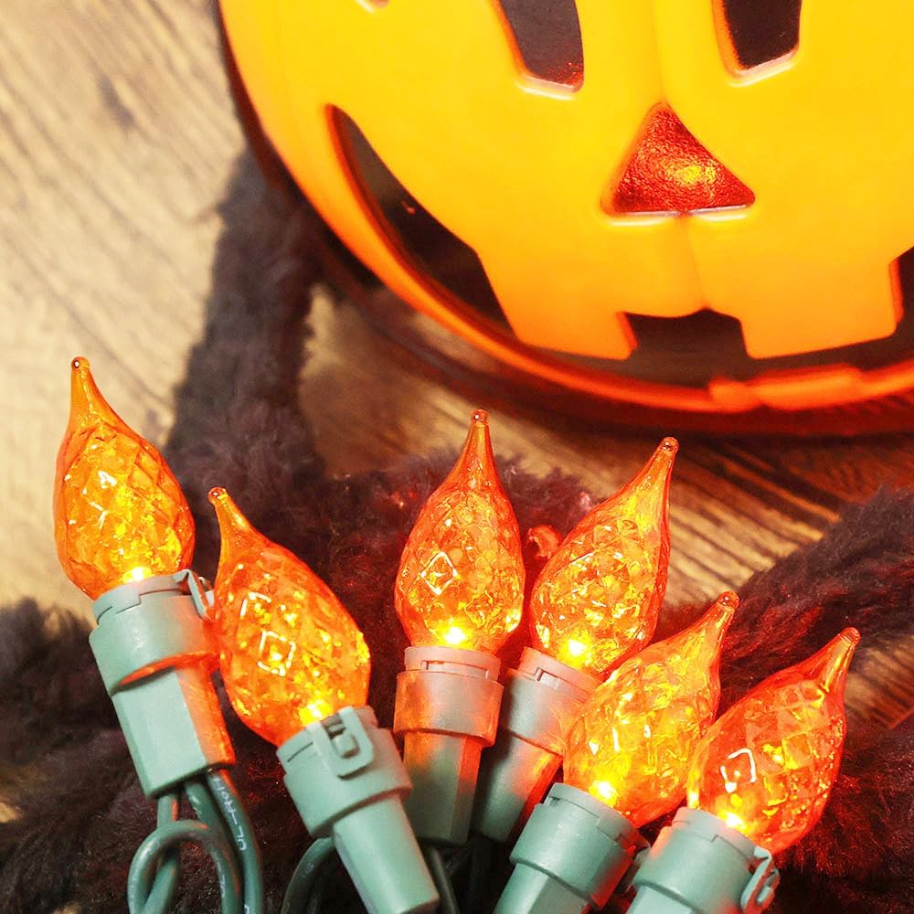 Guirnalda luces naranjas Halloween 19ft 70 LED