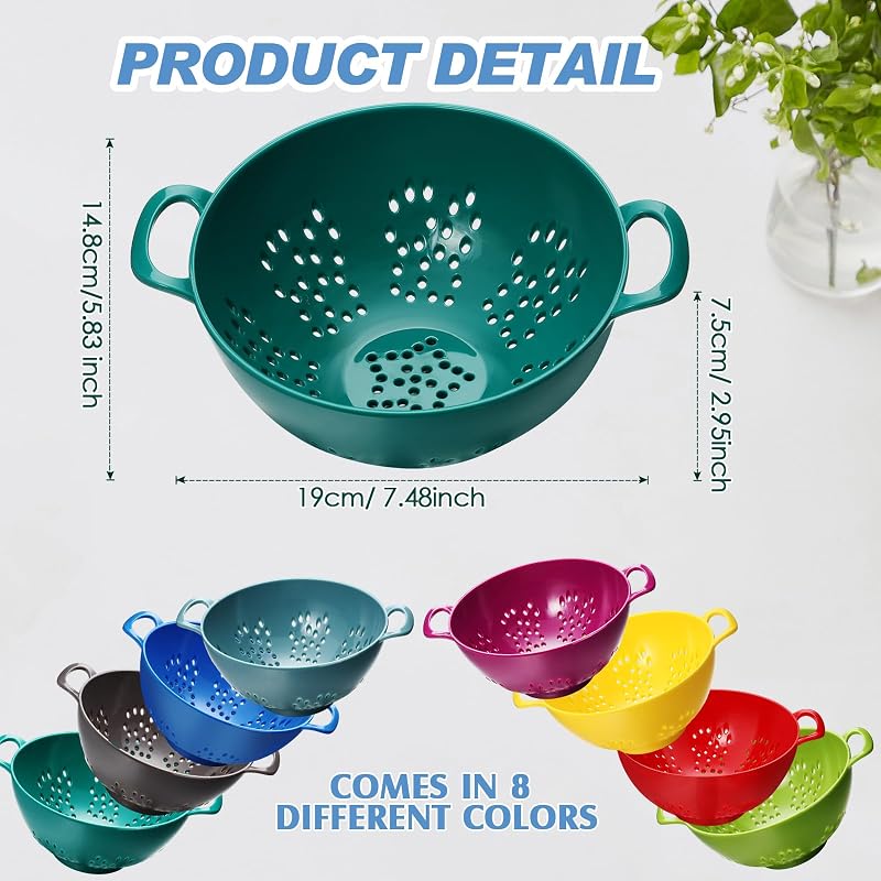 Colador bayas plástico doble asa varios colores