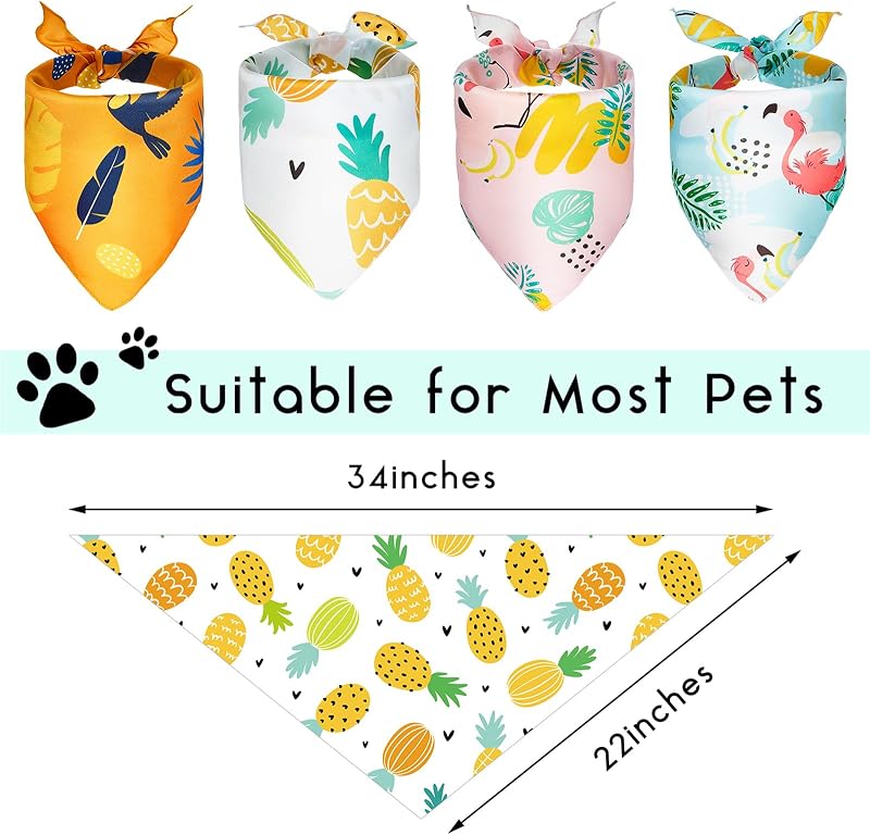 8 Bandanas Triangulares para Perros Selva Fruta Flamenco