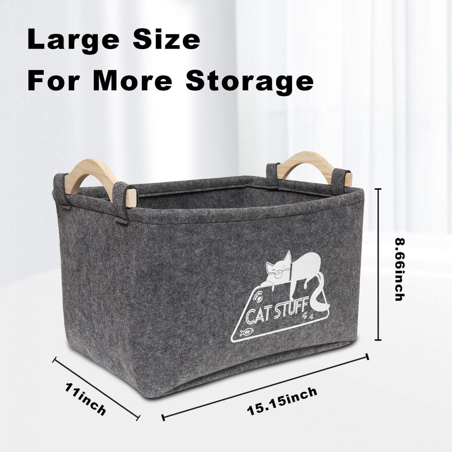 Cesta fieltro para juguetes y accesorios gato