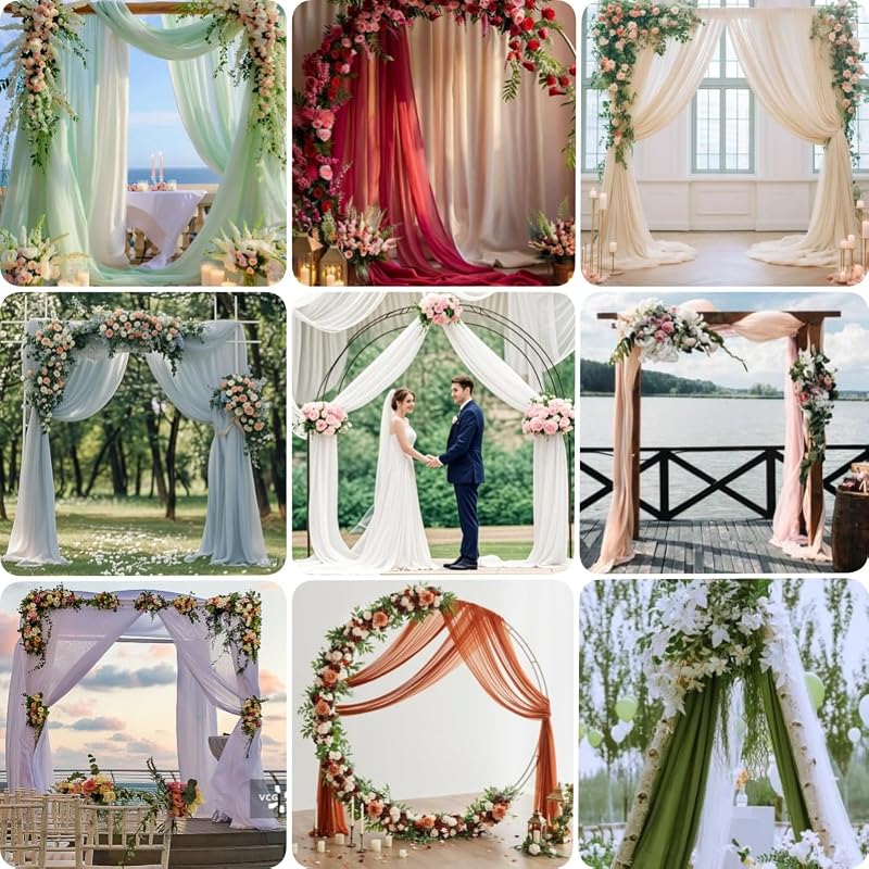 Cortina arco boda gasa otoñal 29x20pulg transparente exterior