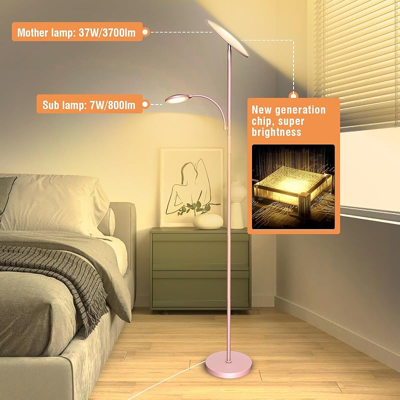 Lámpara LED 2en1 44W 175cm sala control remoto