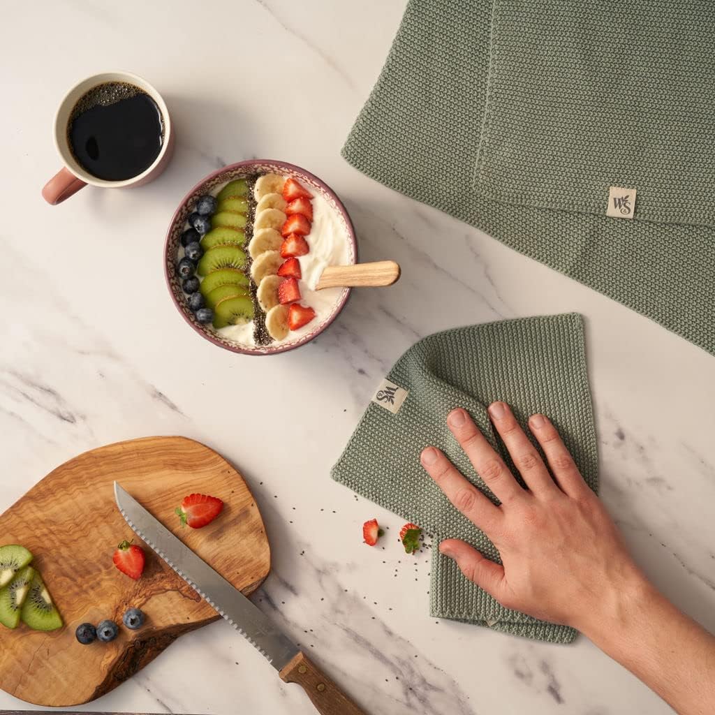 Paño cocina algodón orgánico biodegradable verde musgo