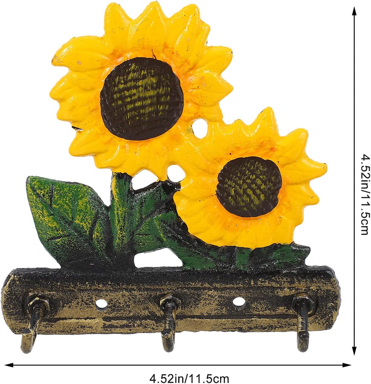 Gancho pared girasol 3 ganchos metal organiz. 4.52"