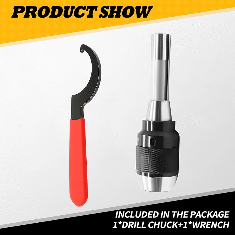 Portabrocas sin llave R8 1/64-1/2 con vástago integrado
