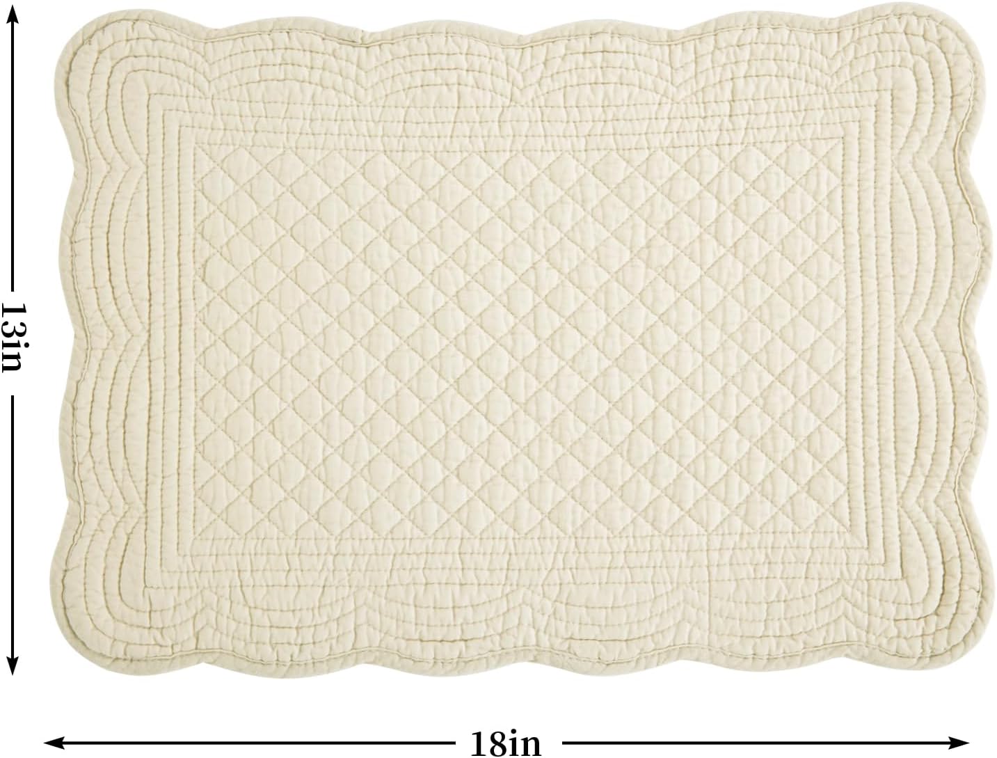 Set 6 manteles acolchados lavables 13x18pulg algodón lino