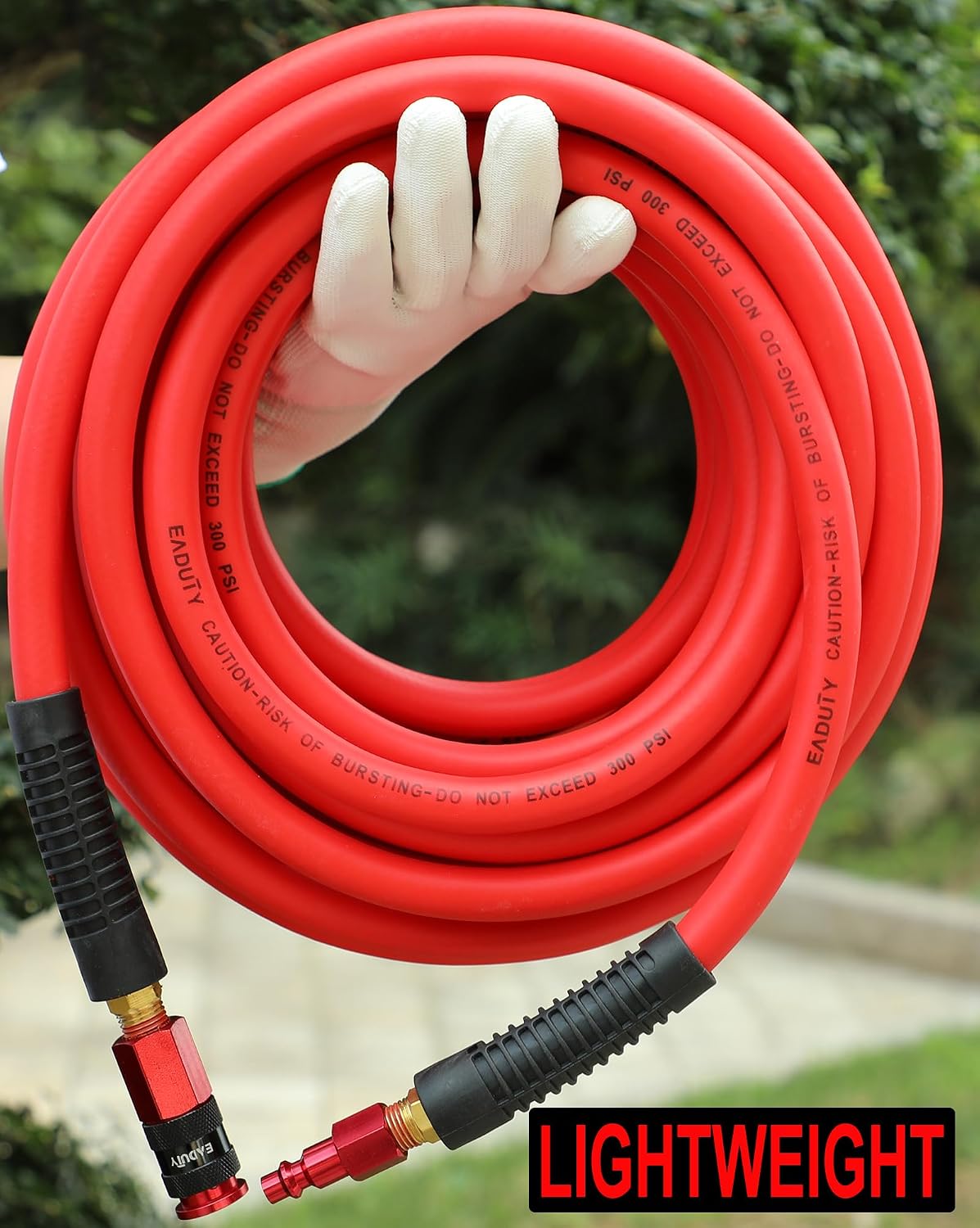 Manguera aire híbrida 1/4pulg x3m acoplador rápido aluminio roja