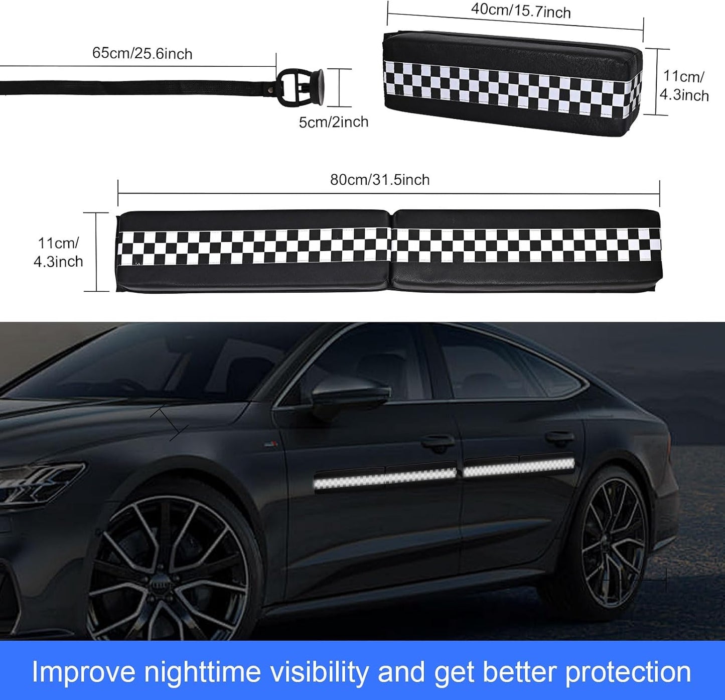 Protector magnético puerta coche cuero PU suave