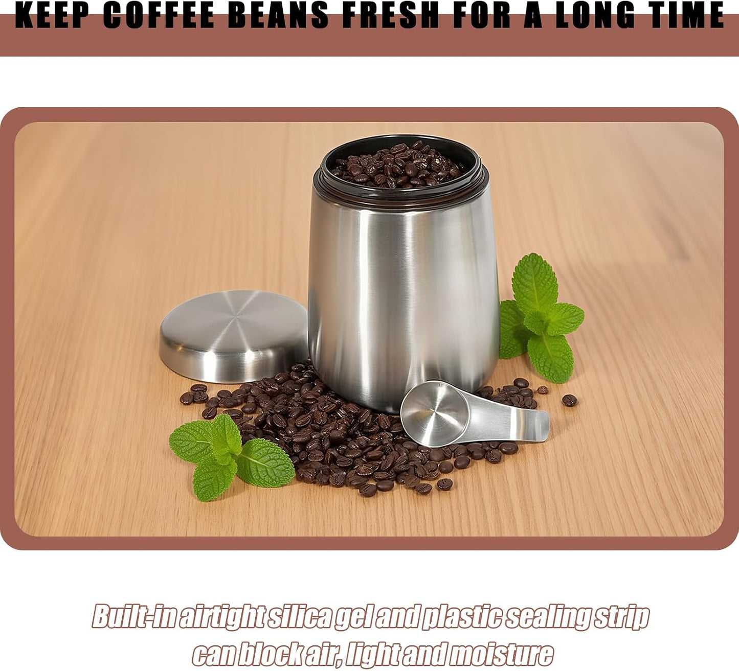 Recipiente café hermético con cuchara magnética 18oz