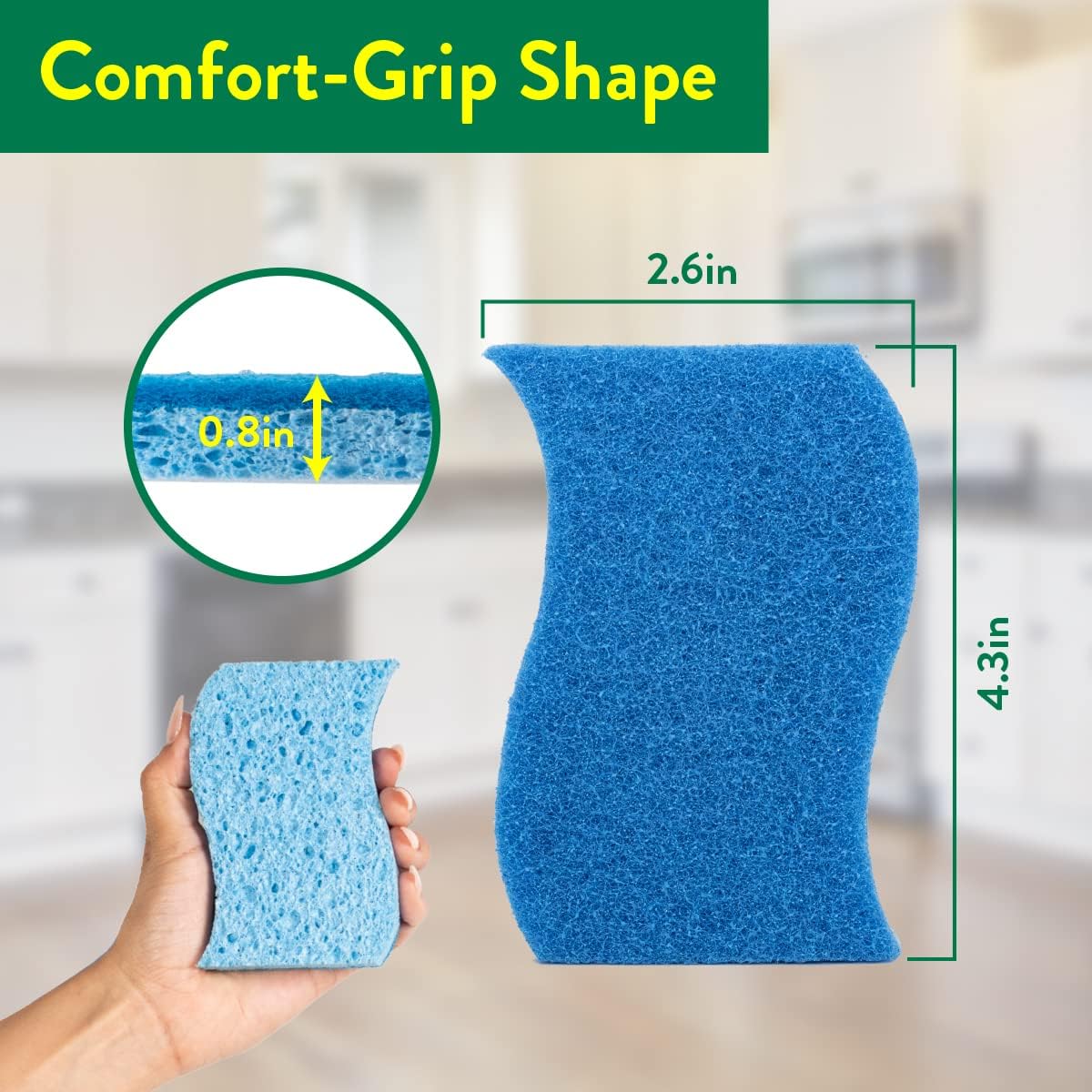 Esponjas doble cara para fregar platos antiadherentes 6 pzas azul