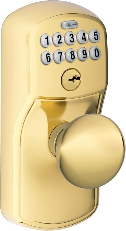 Cerradura puerta teclado Flex-Lock latón brillante FE595