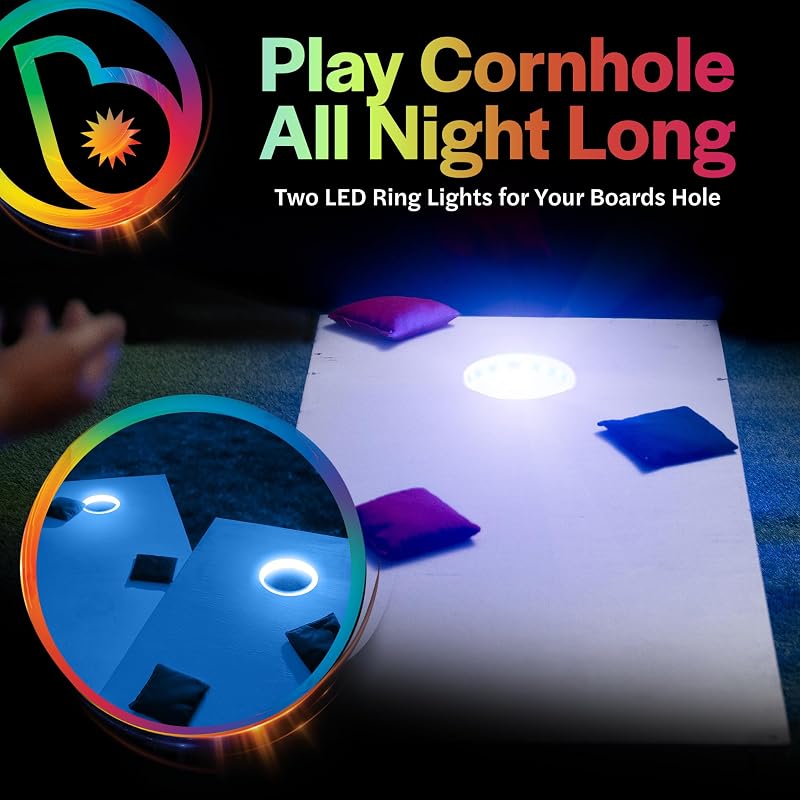 Luces anillo LED para tablero cornhole 48h batería
