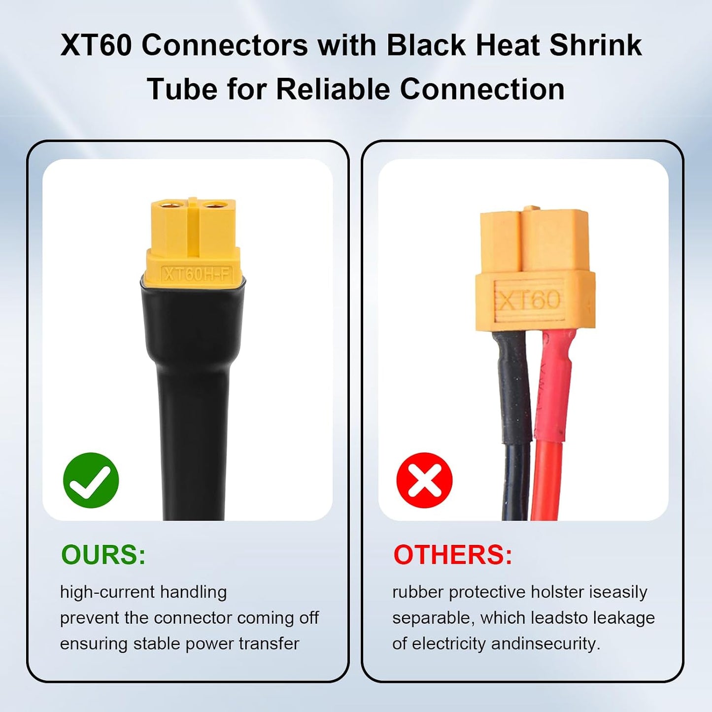 Cable solar XT60 12 AWG 5ft cobre estañado alta resistencia