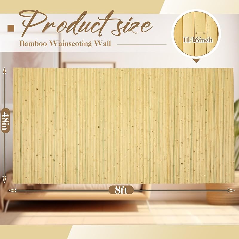 2 Pzas Panel Bambú 48x96" Cubierta Renovable