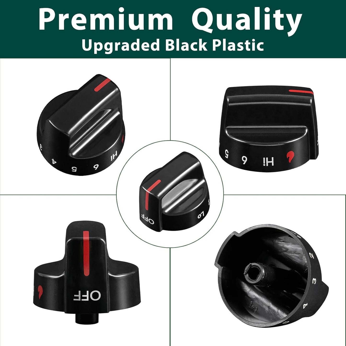 Perillas estufa gas Frigidaire KIP 5K41 negro
