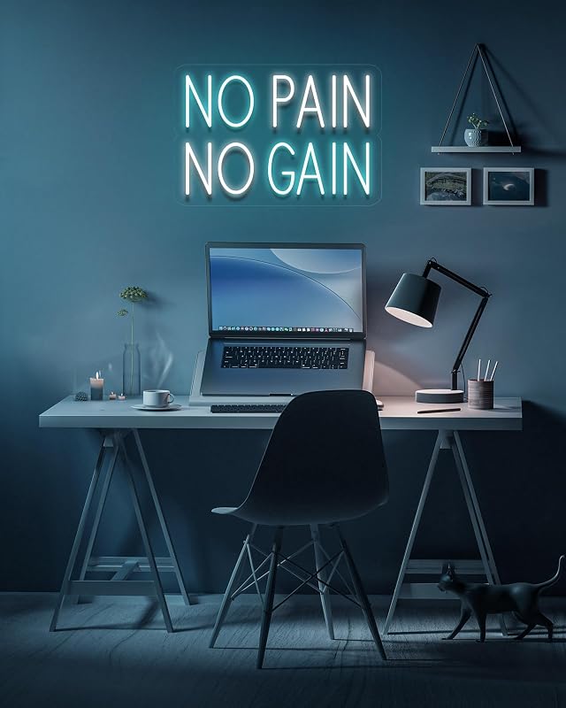 Letrero LED neón NO PAIN NO GAIN interruptor USB
