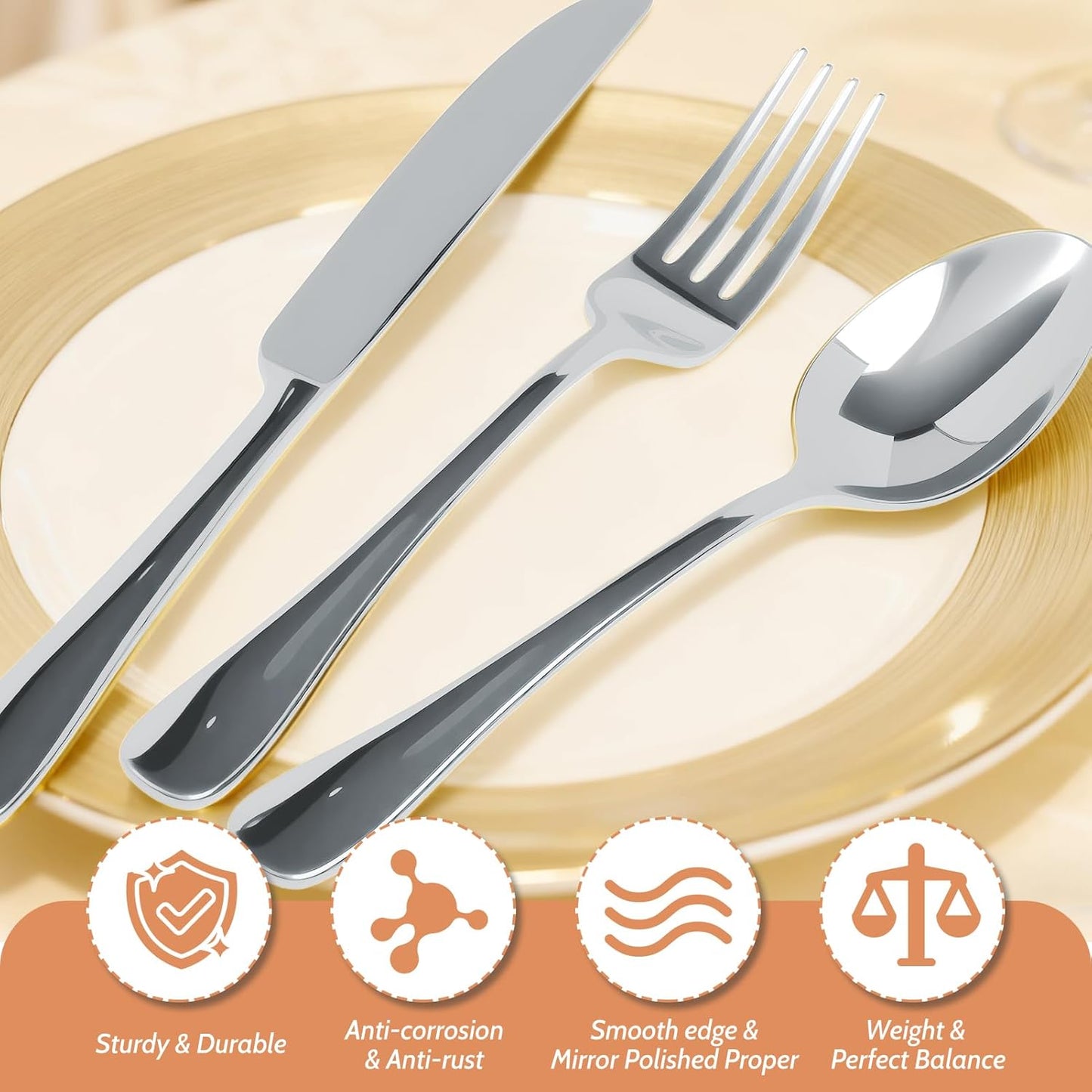 Set 8 Cubiertos Acero Inox Cuchillos Tenedores Cucharas