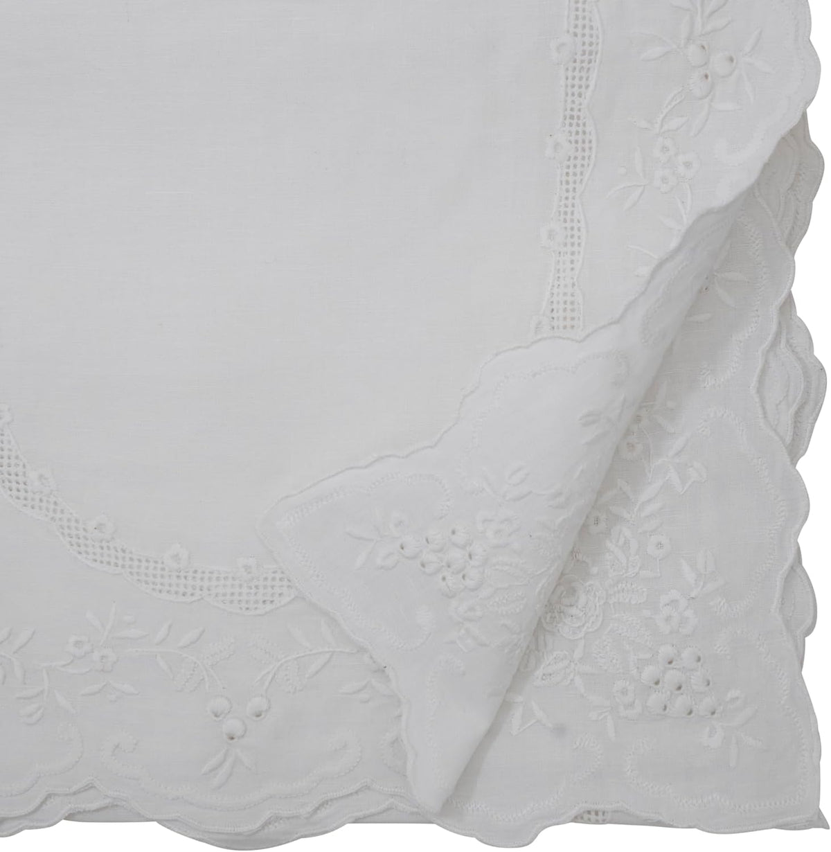 Camino de mesa de lino bordado decorativo no reversible 16 x 54