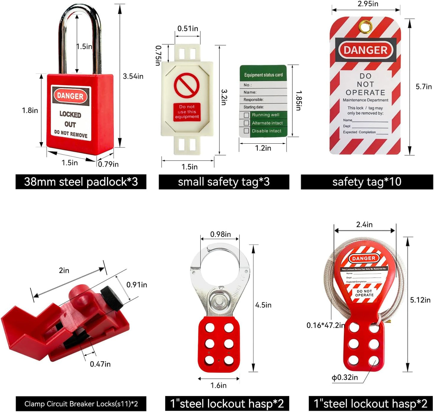 Kit candado eléctrico acero con bolsa roja