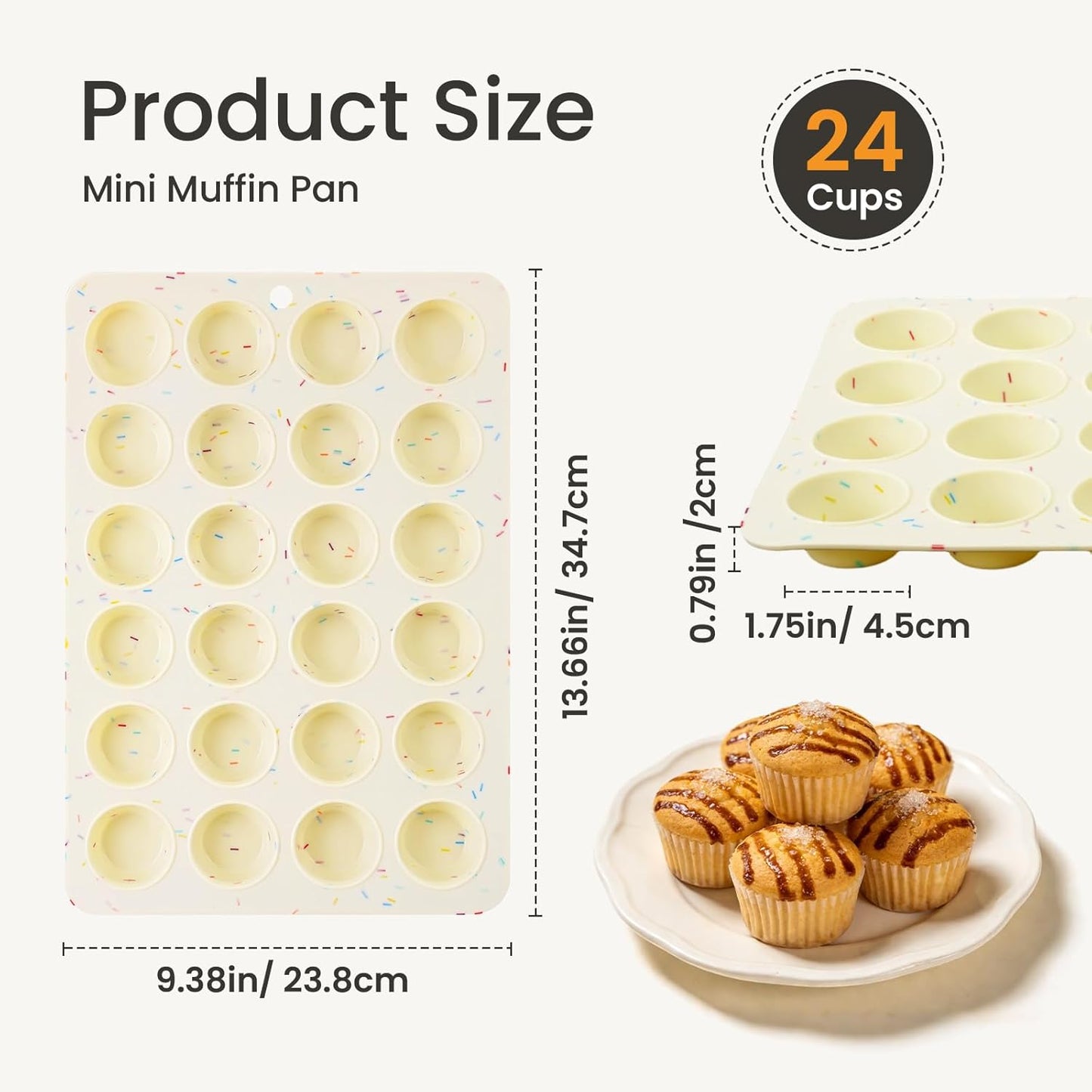 2 Moldes Silicona Magdalenas 24 Tazas Antiadherente Sin BPA