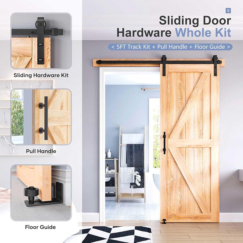 Kit herrajes manija riel puerta corrediza 4ft polea J