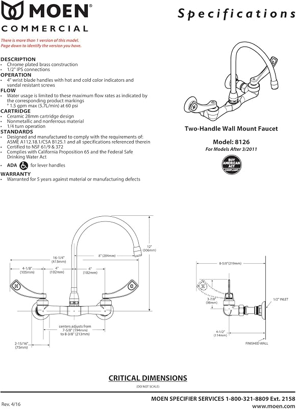 Grifo cocina utilidad M-DURA cromado 8126
