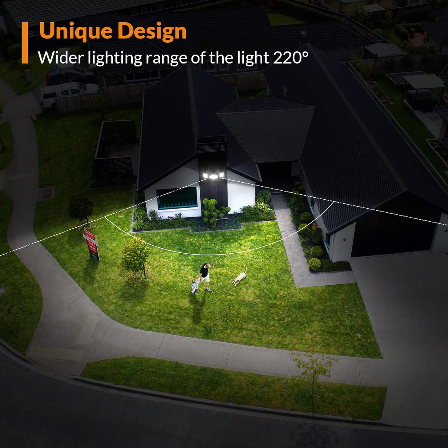 Luz inundación exterior LED 42 W 4200 lm 3 cabezales