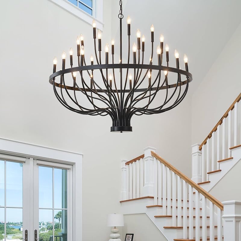 Candelabro estilo granja 48pulg 33 luces tipo vela para