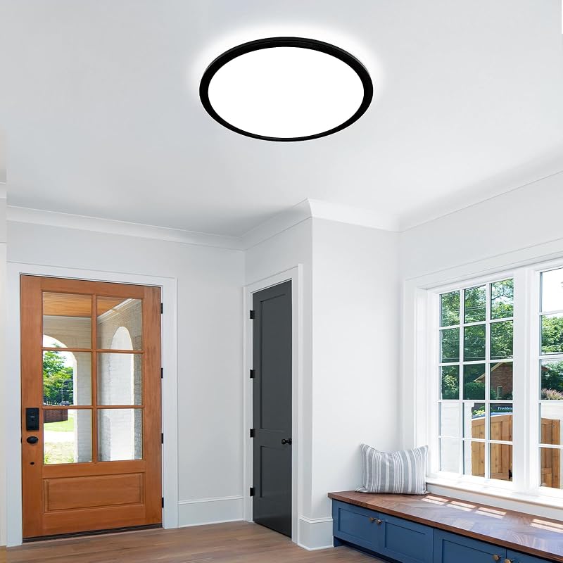 Lámpara techo LED empotrada 9" 18W negra regulable