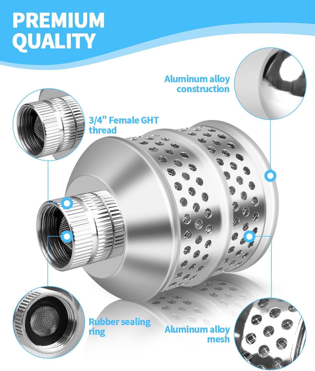 Cabezal rociador 3/4pulg aluminio inox para patio