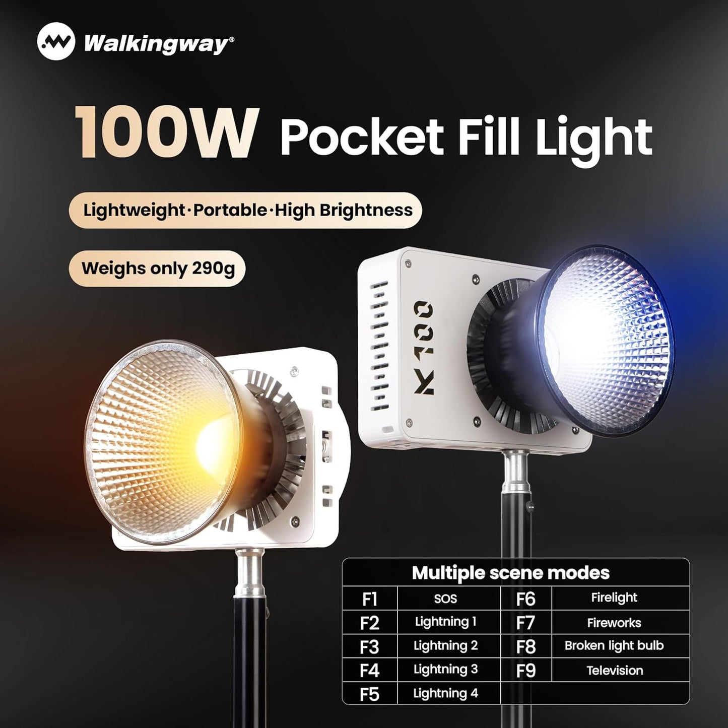 Kit luz LED bicolor 2800K-6800K para cámara estudio