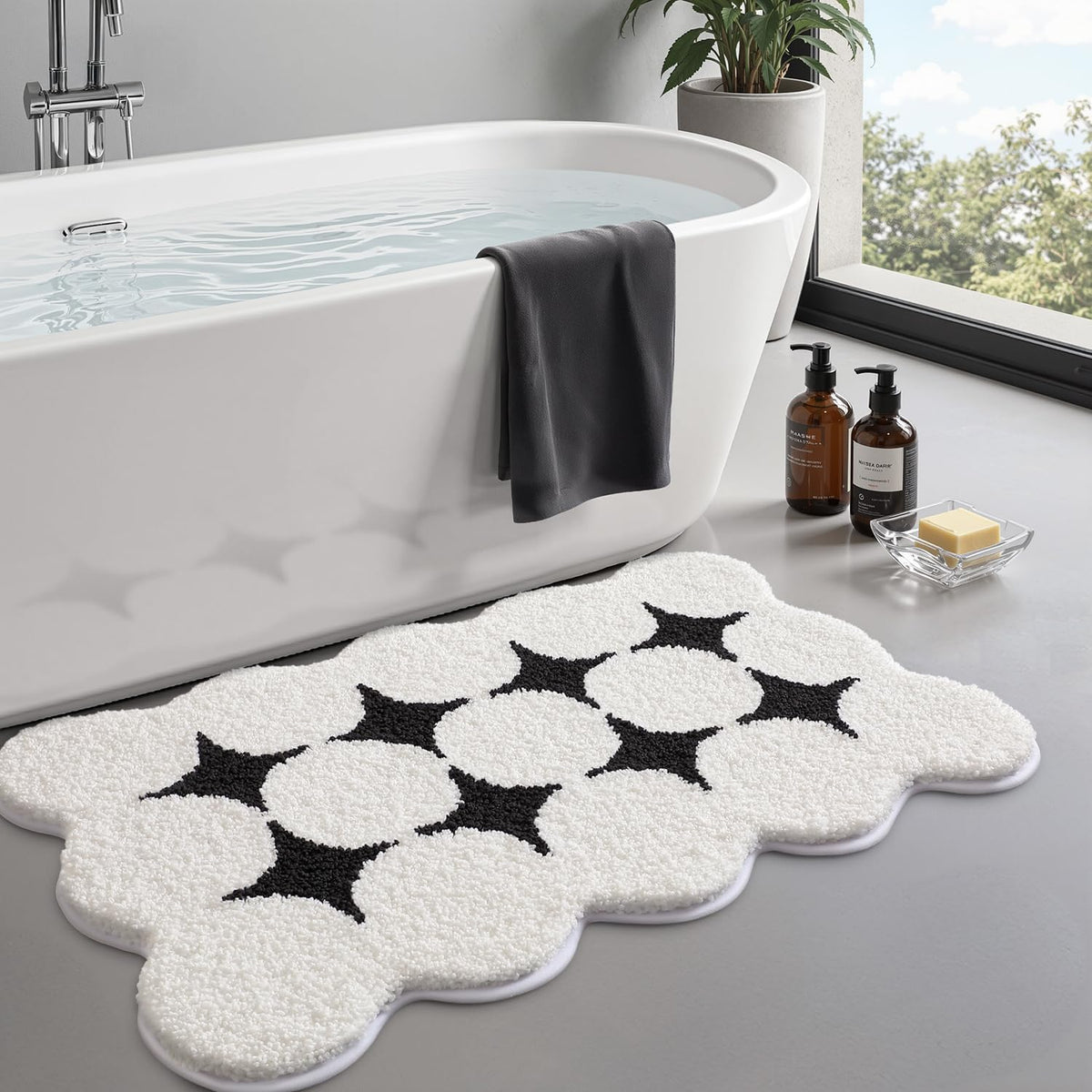 Alfombras baño antideslizantes 24x43pulg estrella
