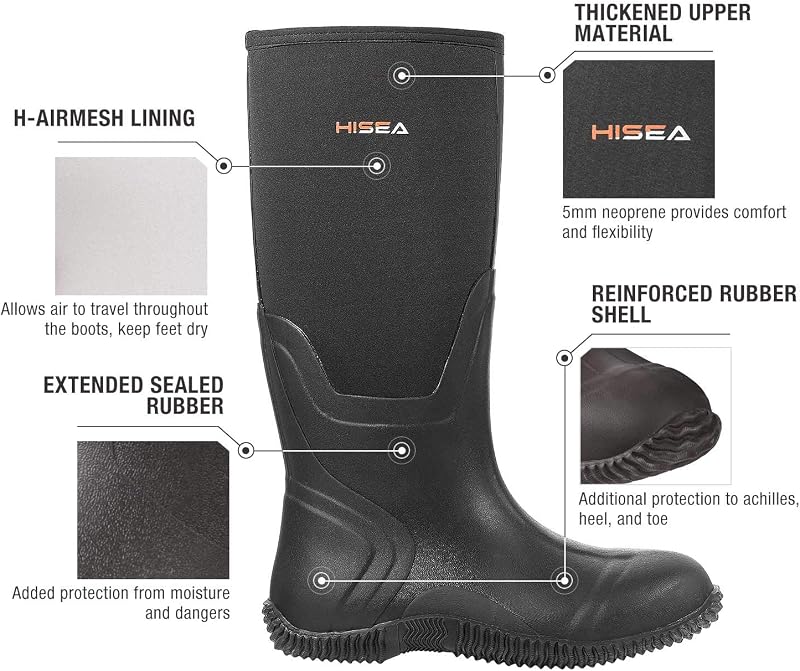 Botas lluvia hombre neopreno para pesca caza