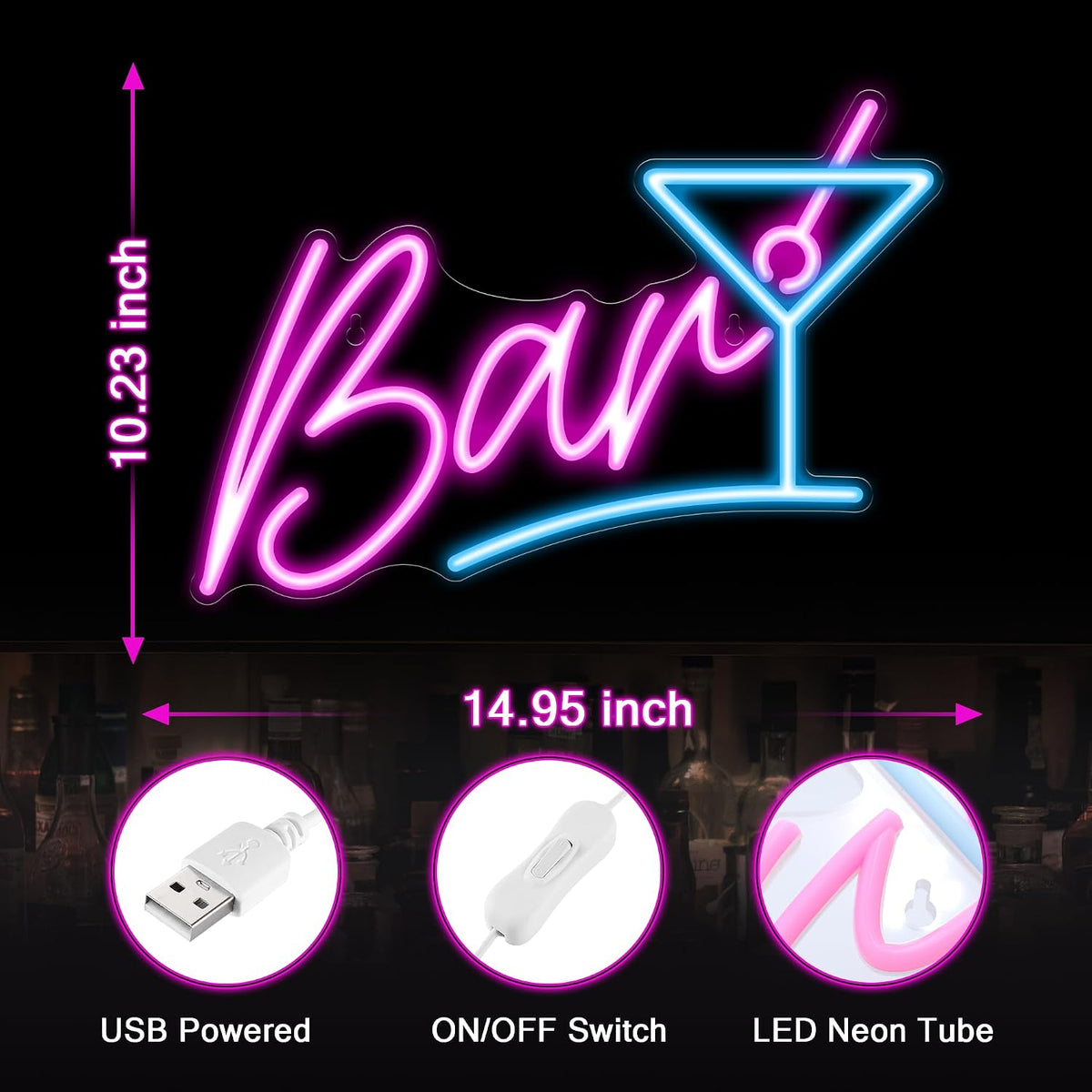 Letrero Neón para Bar Casero Man Cave Regalo Esposo