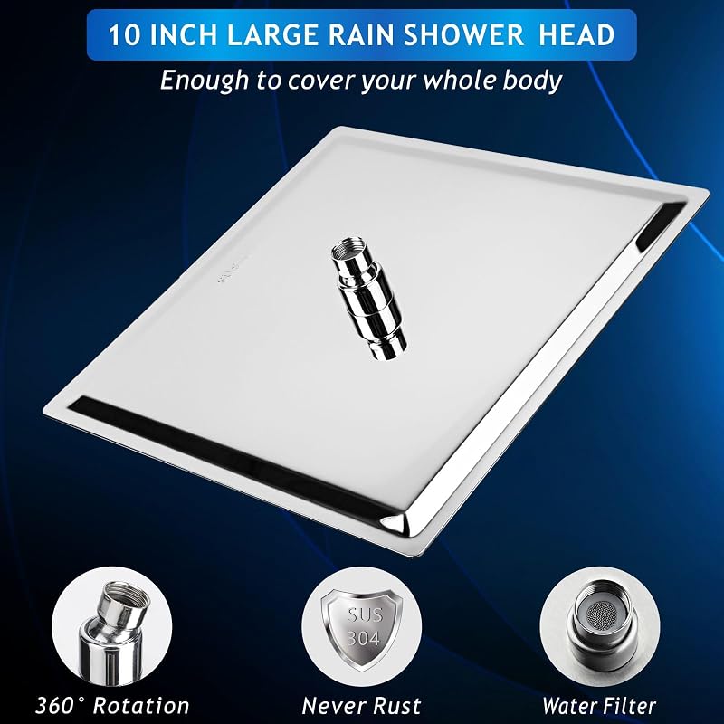 Cabezal ducha lluvia acero inox 12" cromado