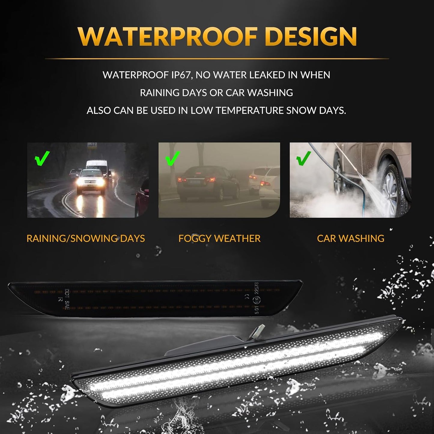 Luces LED laterales traseras Ford Mustang 2015-23 2 Pzas