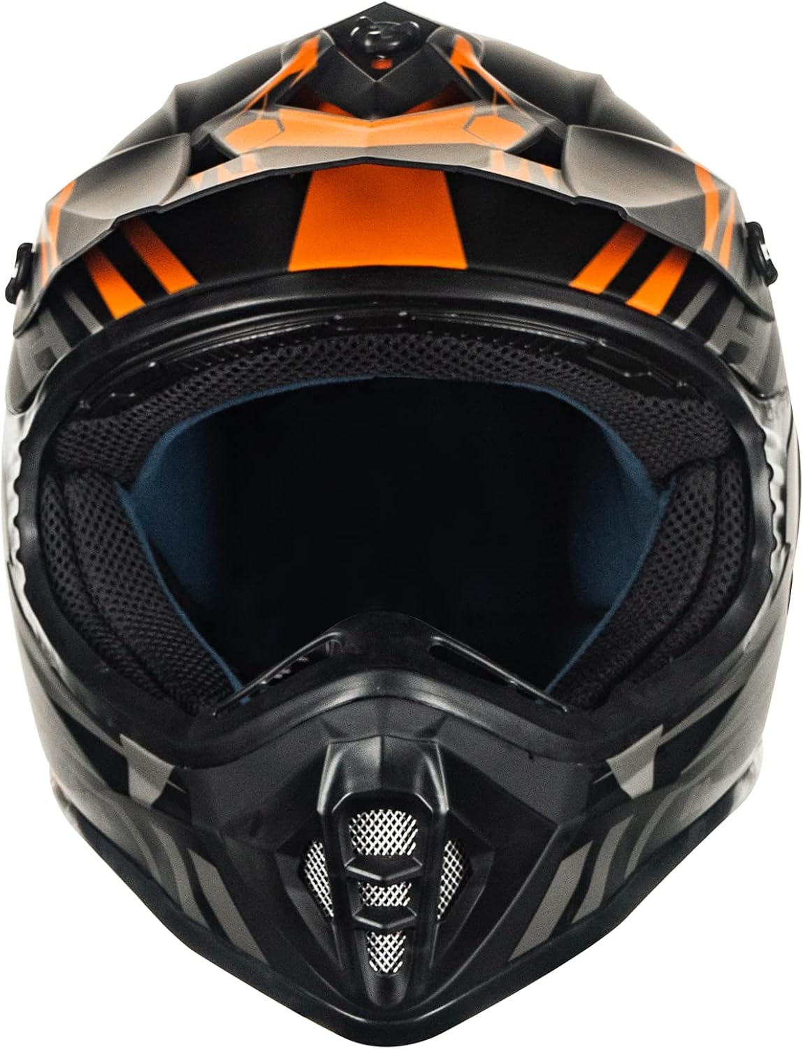 Casco motocross integral DOT 128S Adulto-Grande Naranja Gris