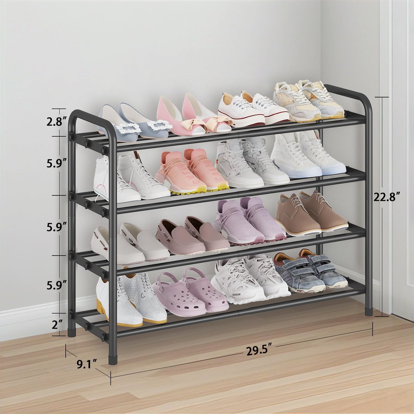 Estante expandible 4 niveles organiz. zapatos