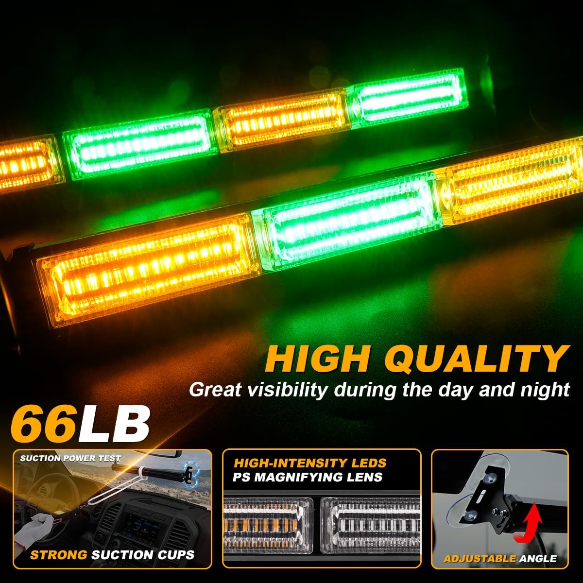 Luces estroboscópicas emergencia tablero con ventosas