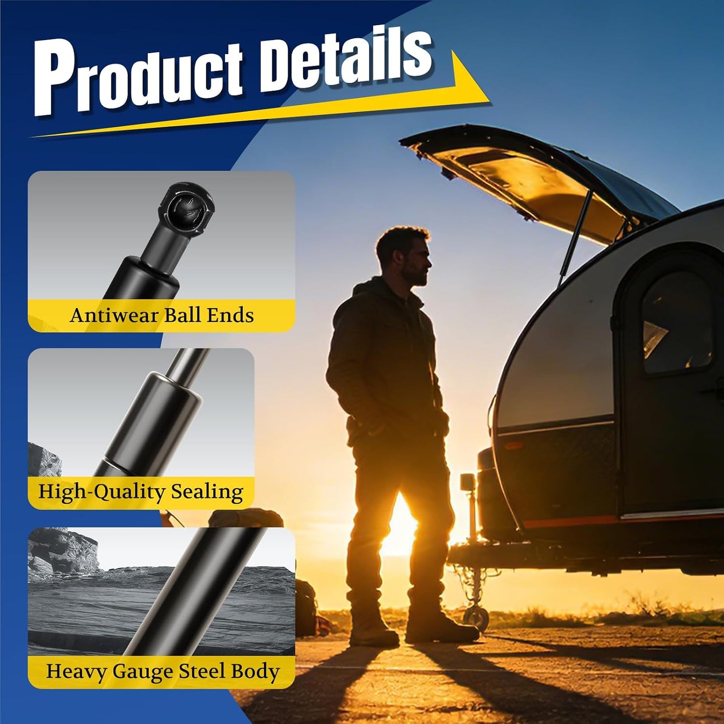 Amortiguadores gas 36" 50lb para cama caravana