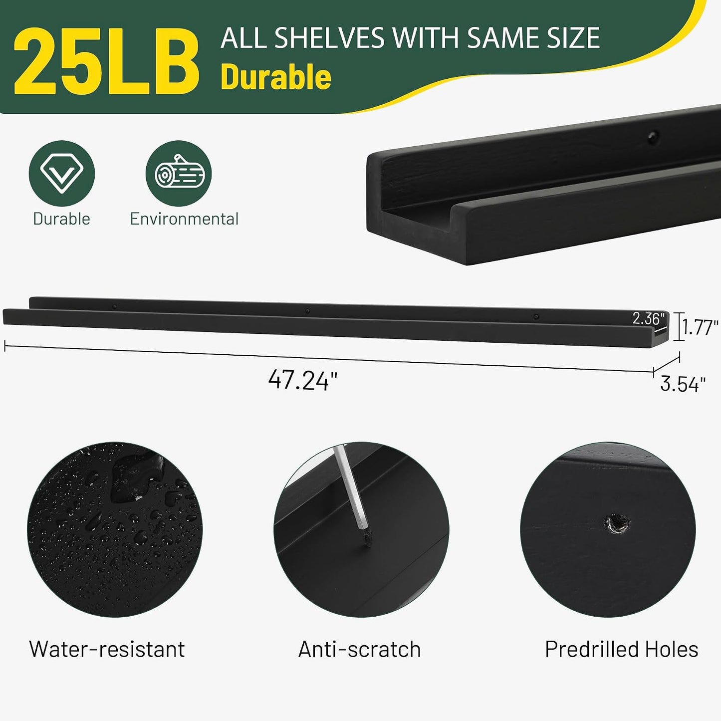 Estantes rústicos para pared set 4 repisas vinilo bebé