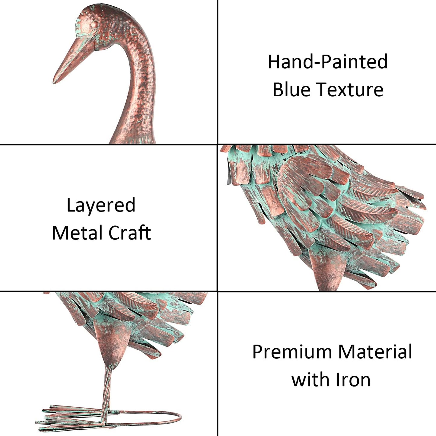 Estatua pato metal jardín 25pulg