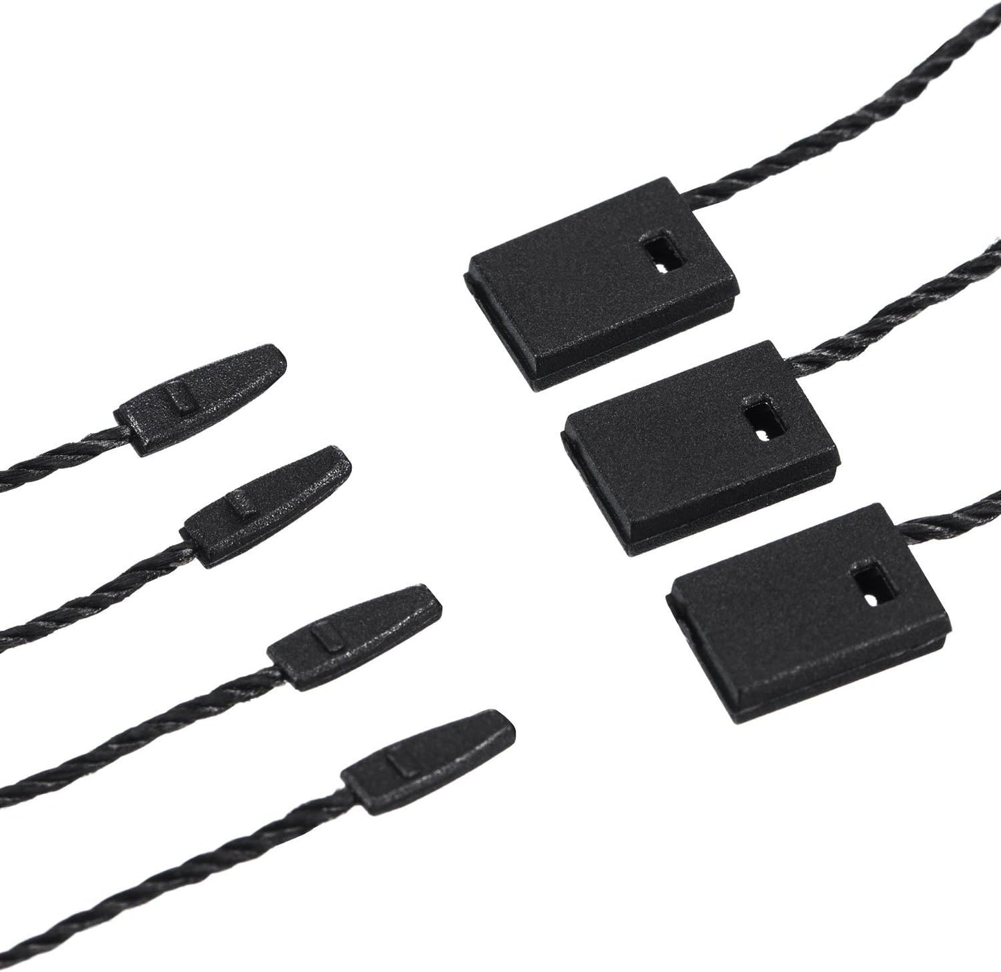 500 Pzas Cadena Etiquetas Colgantes Negro 6.6" Cuerda Nailon