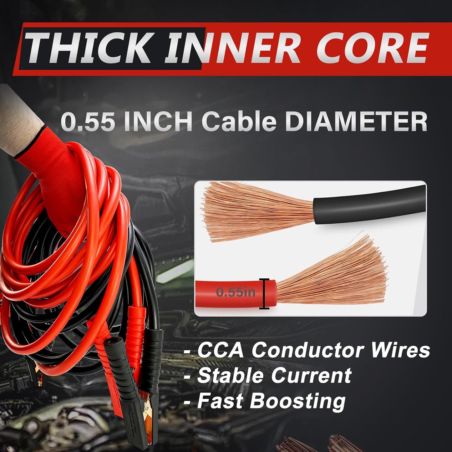 Cables puente 30ft para arrancar baterías automóvil