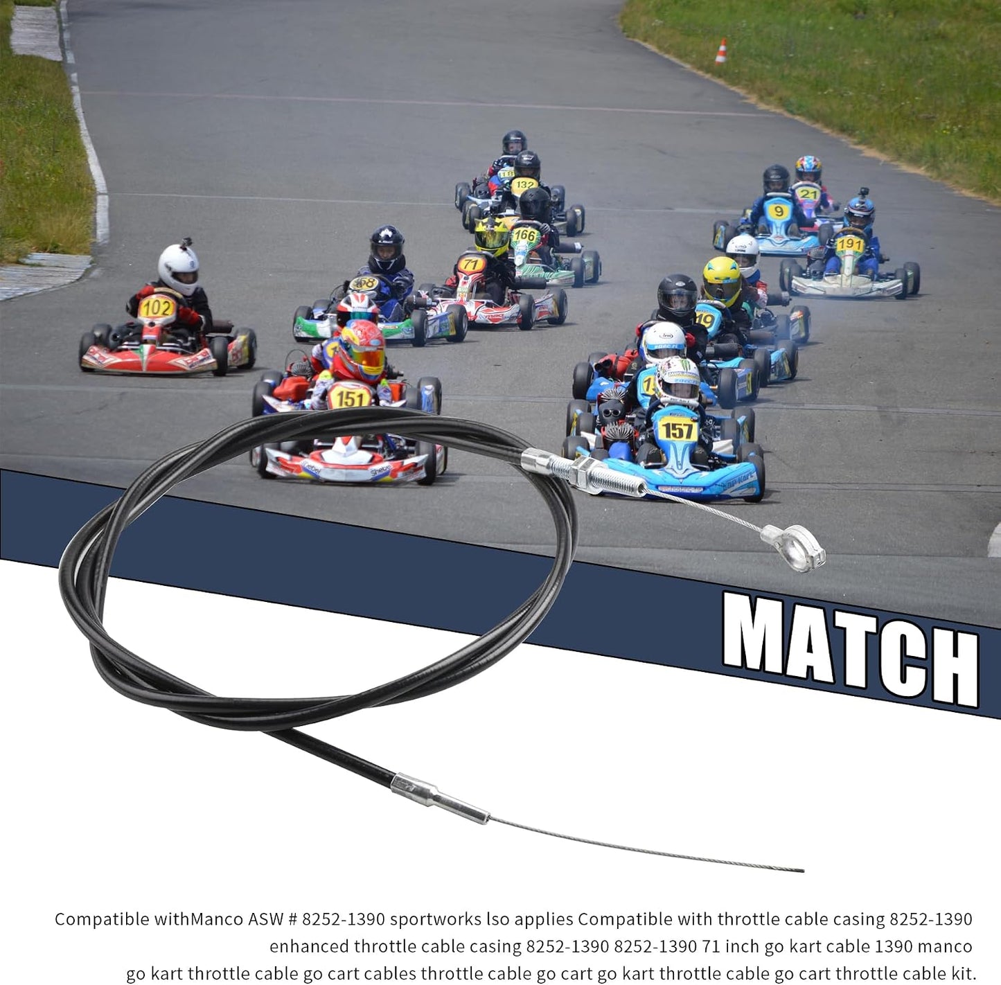 Cable acelerador 180cm para Go Kart Predator 212 GX200
