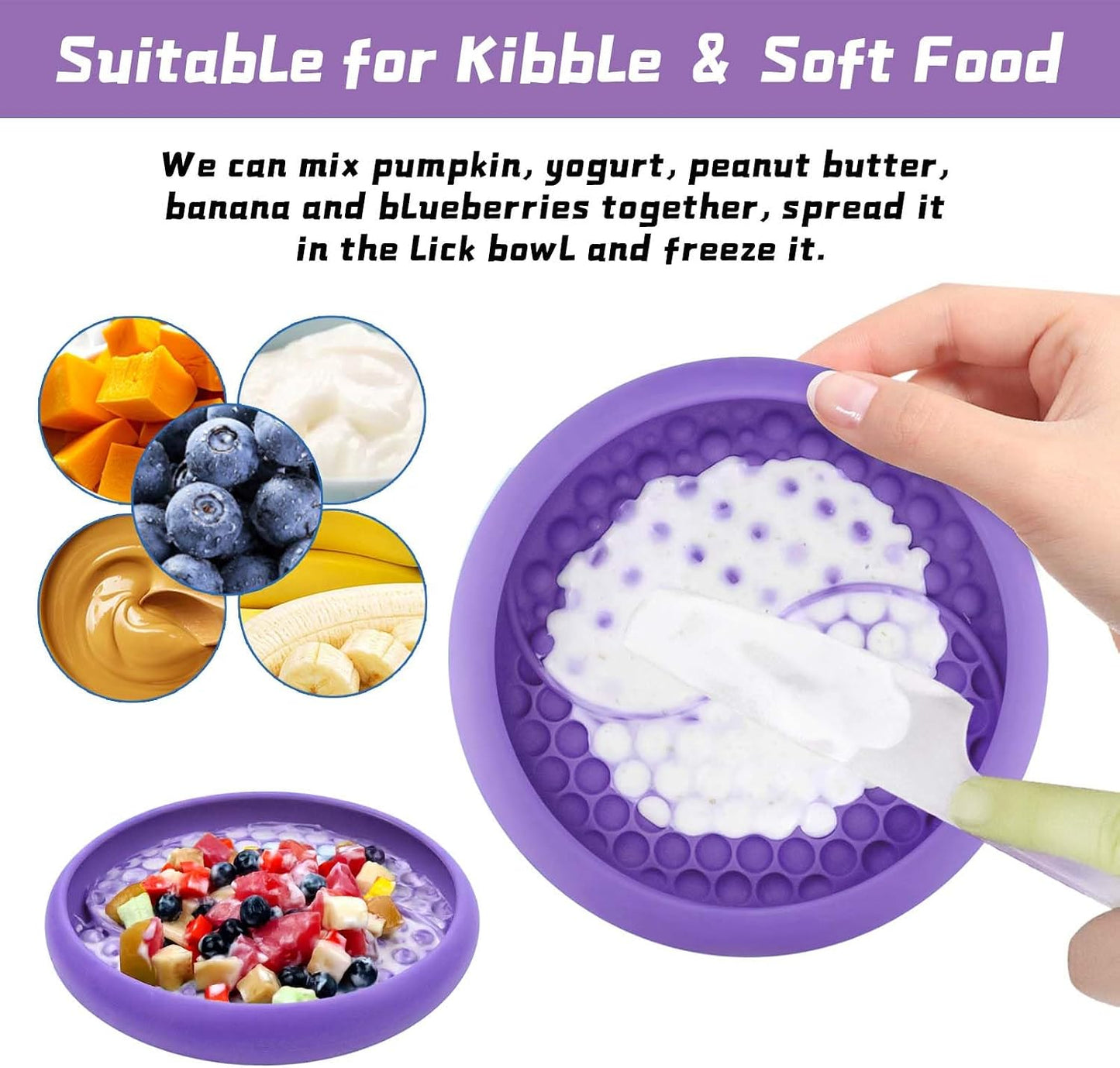 Cuenco perro antideslizante silicona sin BPA morado grande