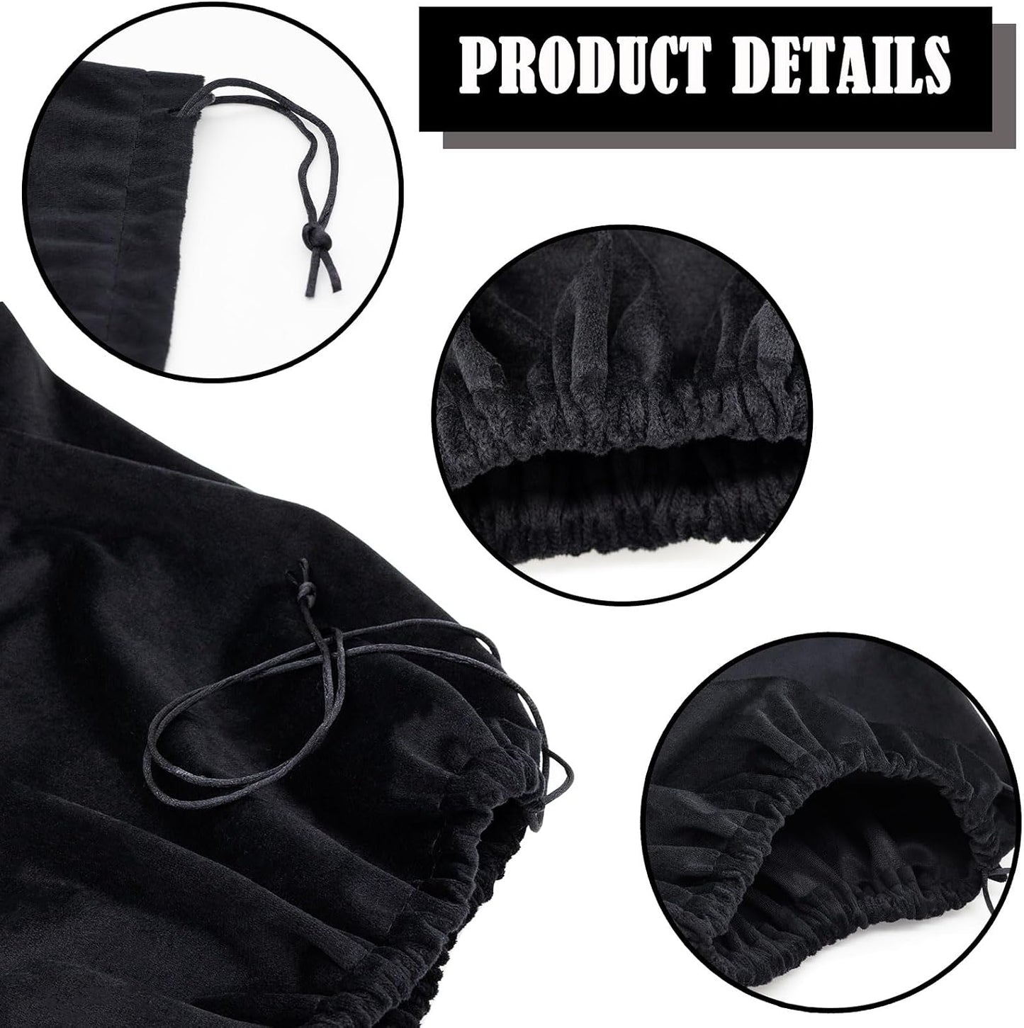 Bolsa para casco motocicleta con cordón tela velvete negro